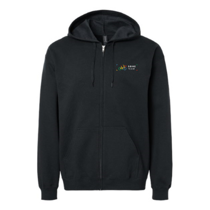 Google GBIKE - Gildan Unisex Softstyle Fleece Full Zip Hooded Sweatshirt